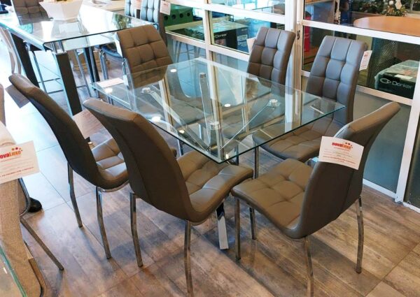 MESA P/COMEDOR CODIMUBA Y-1202 CRISTAL CLARO 130*80