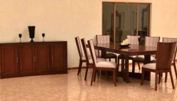 COMEDOR DARA PREMIUM 8S, CUB/MADERA, 2,4m*1.2m MESA RECTANGULAR