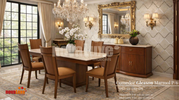 COMEDOR DARA GLEASON 06 S RECT MARMOL