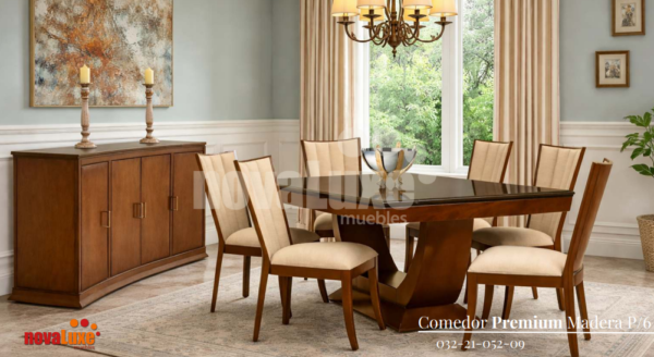 COMEDOR DARA PREMIUM 06 S RECT MADERA