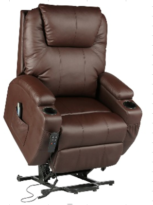 RECLINABLE BETT LISBOA BLC-720 , ELEVADOR (POWER LIFT), PIEL CAFE 117-1